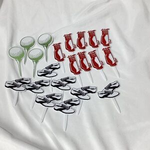 Golf Themed Cupcake Toppers Ball Bag Shoes Golfing Cake Decorations Lot B